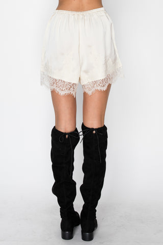 Stitch & Co Lace Trim Satin Shorts