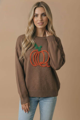 Haptics Pumpkin Glitter Sweater