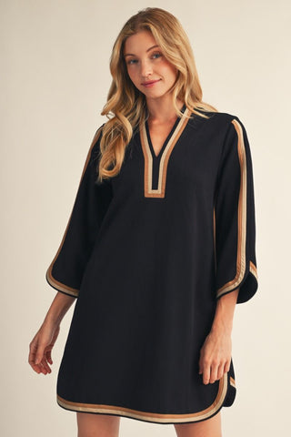 Jodifl Black Contrast Trim Dress