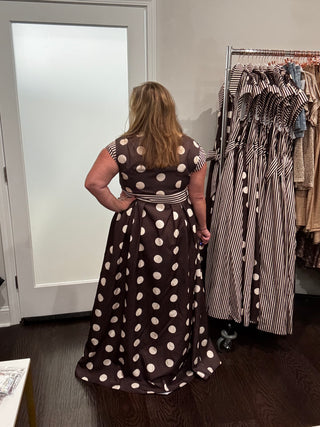Jade by Jane Polka Dot and Stripe Maxi Dress