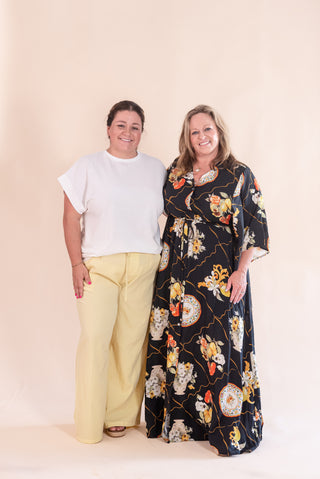 Entro Printed Button Front Maxi Dress