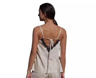 Davi & Dani Satin Polka Dot Top