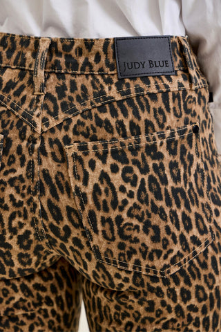 Judy Blue Jacqueline Leopard Luxe Ultra Flare Jeans