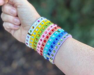 Enamel Stretch Bracelet - Small Gems - Maeve - Asst Colors
