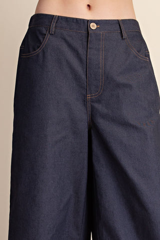 Glam Wide Leg Ruffle Hem Pants