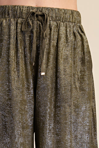 Glam Olive Shimmery Pant Set