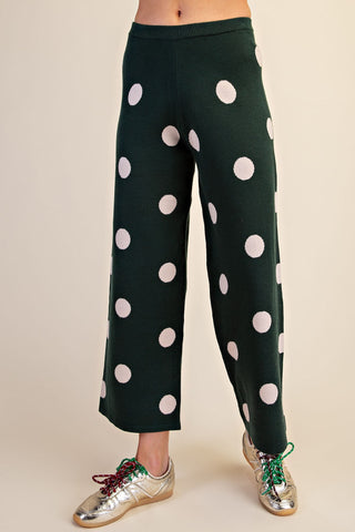 Glam Polka Dot Knit Pants