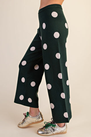 Glam Polka Dot Knit Pants
