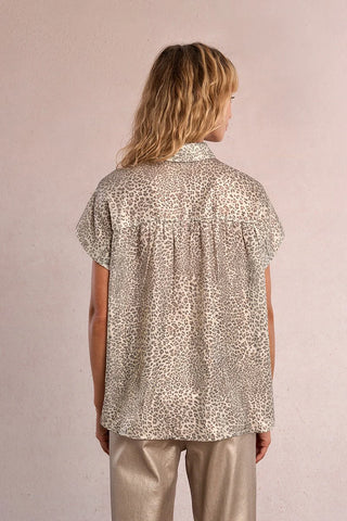 Molly Bracken Leopard Satin Blouse