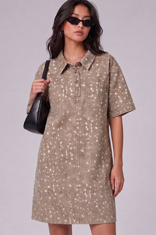 Very J Bambi Print Mini Dress