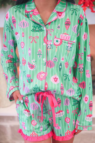 Jess Lea Decked in Ornaments Pajama Set