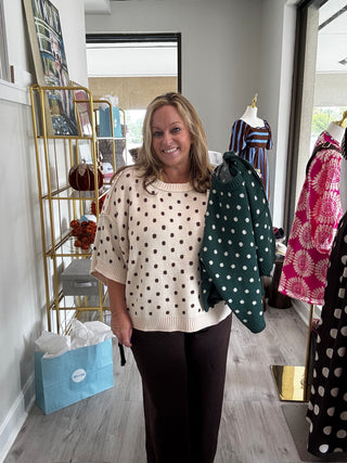 Entro Polka Dot Sweater Top