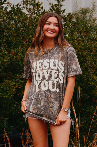 Jesus Loves You Camo Shortsleeve