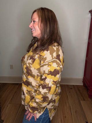Easel Olive Camo Sweater