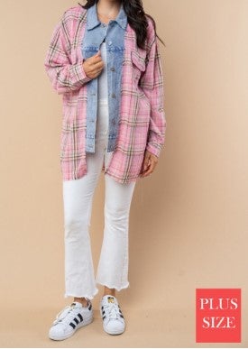 Pink Plaid Shirket