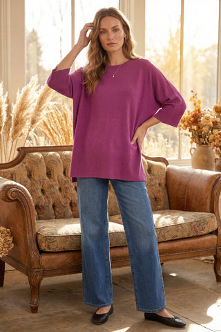 She+Sky Half Sleeve Oversized Sweater