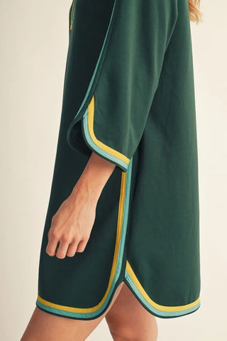 Jodifl 3/4 Sleeve Contrast Trim Dress