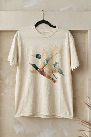 Vintage Duck Flight Graphic Tee-Jade by Jane