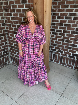 Pretty in Plaid Maxi Dress