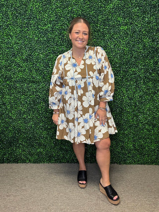 Floral With a Pop of Blue