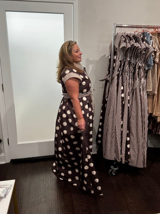 Jade by Jane Polka Dot and Stripe Maxi Dress
