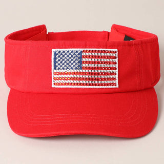 Rhinestone American Flag Visor