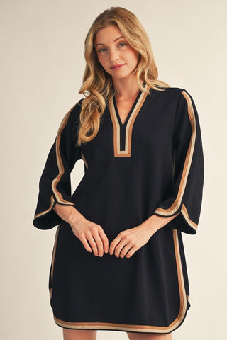 Jodifl Black Contrast Trim Dress