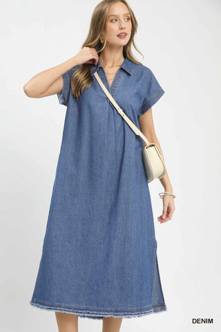 Umgee Denim Midi Dress