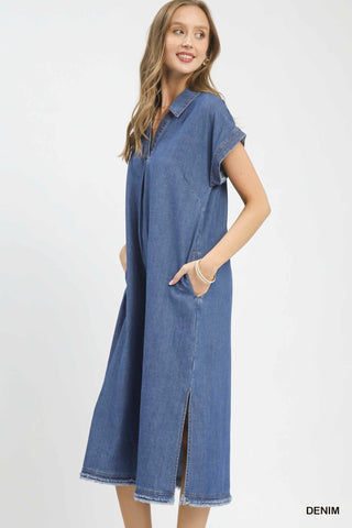 Umgee Denim Midi Dress