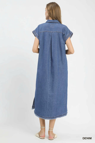 Umgee Denim Midi Dress