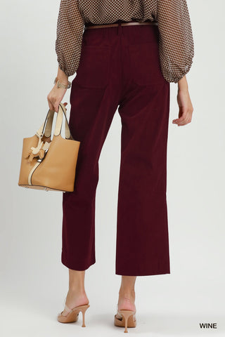 Umgee Corduroy Wide Leg Pants
