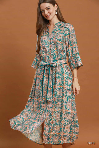 Umgee Abstract Print Midi Dress