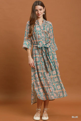 Umgee Abstract Print Midi Dress