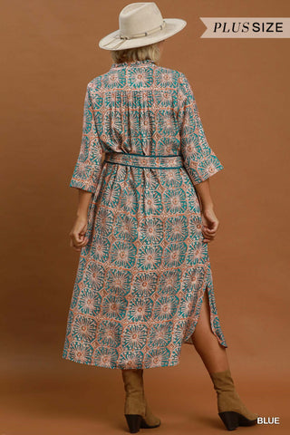 Umgee Abstract Print Midi Dress