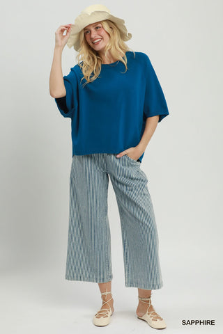 Umgee Relaxed Dolman Sleeve Sweater