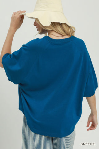 Umgee Relaxed Dolman Sleeve Sweater
