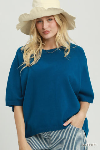 Umgee Relaxed Dolman Sleeve Sweater