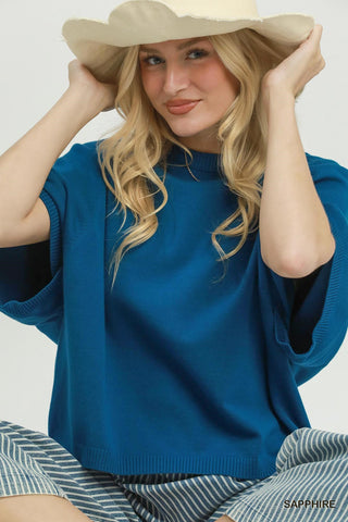 Umgee Relaxed Dolman Sleeve Sweater