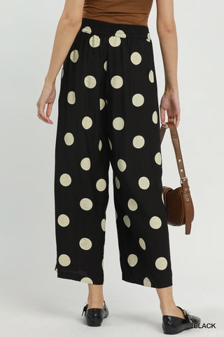 Umgee Polka Dot Wide Leg Pants