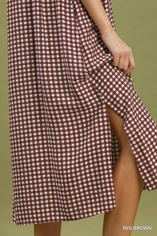 Umgee Gingham Midi Dress