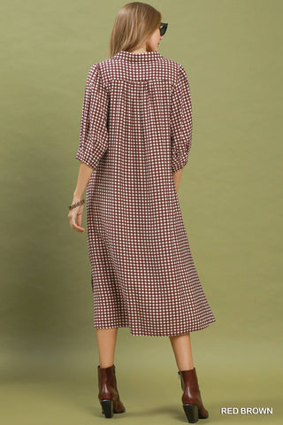 Umgee Gingham Midi Dress