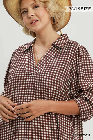 Umgee Gingham Midi Dress