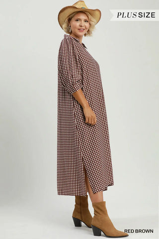 Umgee Gingham Midi Dress