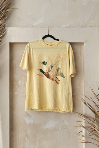 Vintage Duck Flight Graphic Tee-Jade by Jane