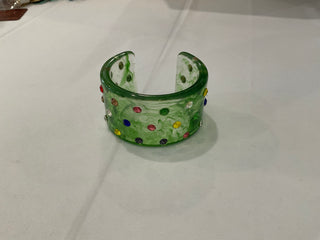 Gold Digger Supply Co. Green Marble Sparkle Cuff