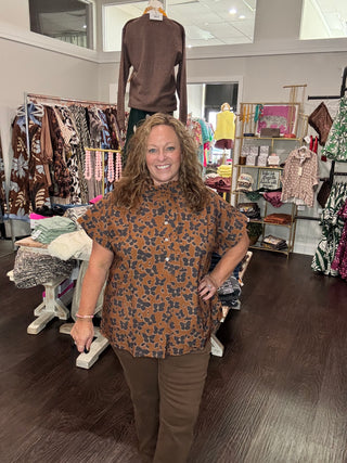 Entro Floral Print Ruffle Top