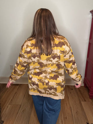 Easel Olive Camo Sweater