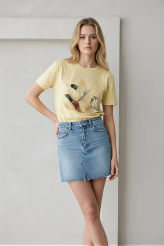 Vintage Duck Flight Graphic Tee-Jade by Jane