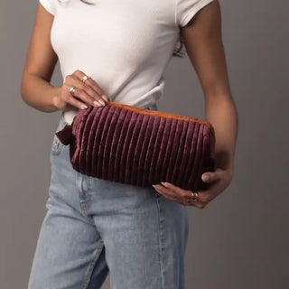 Panache Ribbed Velvet Travel Pouch