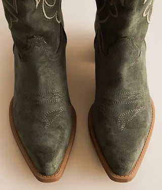 Sonora Green Suede Western Boots